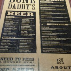 Bone Daddy's - Drink menu