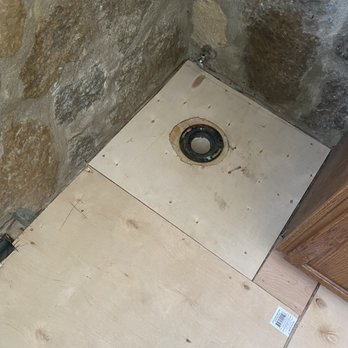 Patrick's Services - plywood on floor hole around toilet - General Contractors Near Me Patrick's Services - plywood on floor hole around toilet - General Contractors Near Me