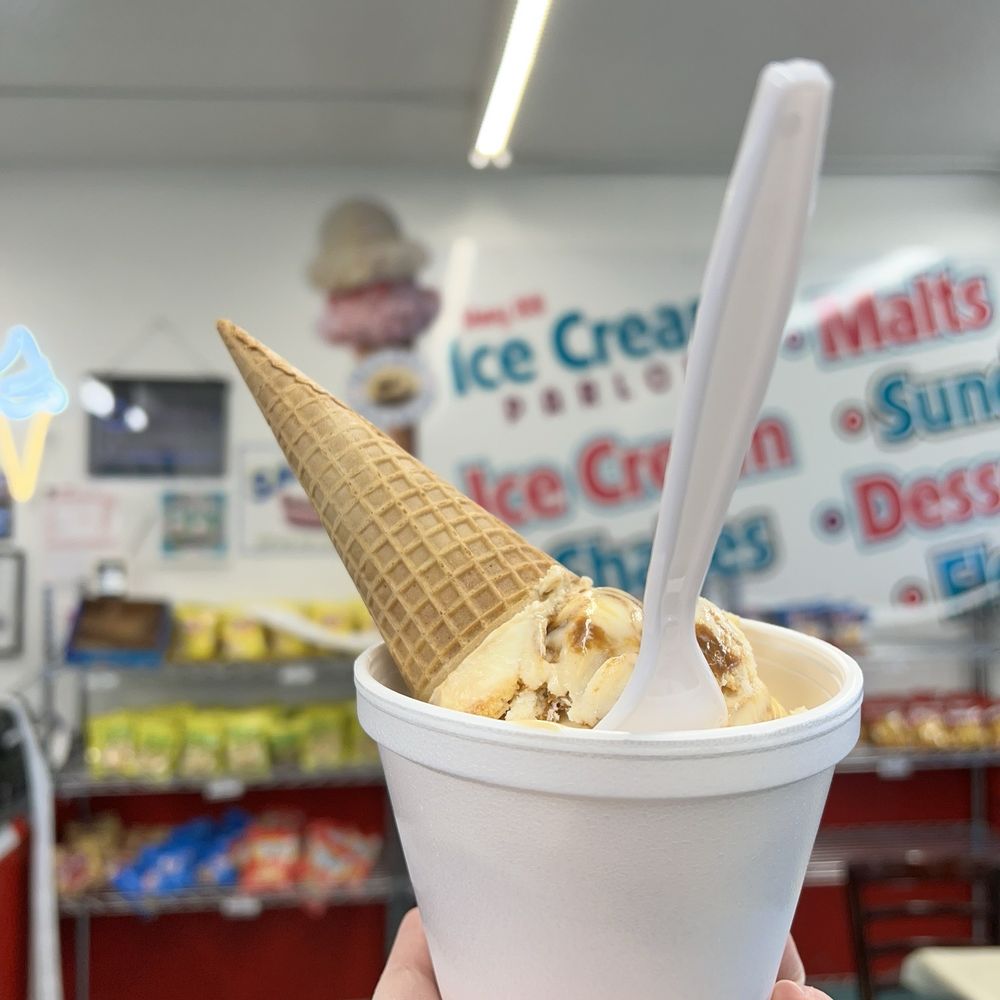 Hwy 88 Ice Cream Parlor - Salted caramel ice cream in a cup with a sugar cone topper - my fav way to enjoy! - Ice Cream & Frozen Yogurt Near Me - Apache Junction, Arizona Hwy 88 Ice Cream Parlor - Salted caramel ice cream in a cup with a sugar cone topper - my fav way to enjoy! - Ice Cream & Frozen Yogurt Near Me - Apache Junction, Arizona