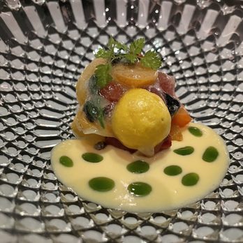EVER - Tomato, gooseberry, Manchego, dill oil. - New American Near Me - Chicago, Illinois EVER - Tomato, gooseberry, Manchego, dill oil. - New American Near Me - Chicago, Illinois