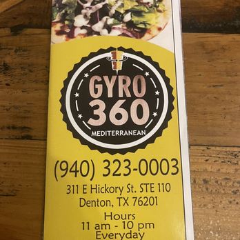 Gyro 360 - Menu - Mediterranean Near Me - Denton, Texas