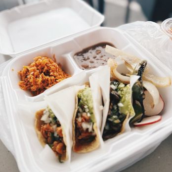 Tacos 65 - Platos. Comes with 3 tacos, rice, and beans. Second time in a row. - Tacos Near Me - Sacramento, California Tacos 65 - Platos. Comes with 3 tacos, rice, and beans. Second time in a row. - Tacos Near Me - Sacramento, California