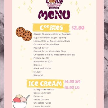 Cookie Crave Creamery - Screenshot from their website (11/7/25) - Desserts Near Me - Seattle, Washington