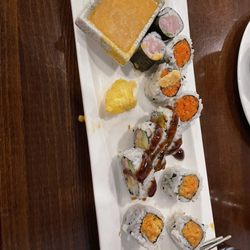 Sumi Sushi & Hibachi - Yellowtail Scallion, spicy tuna, spicy salmon, and tempura Jean rolls.