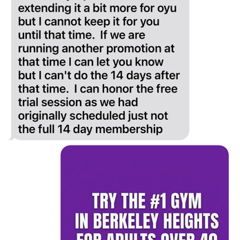 Gabriele Fitness - Telling me I can't use the 14 day free trial although it's still advertised on all social media. This guy Mike needs to be replaced - Gyms Near Me - Berkeley Heights, New Jersey