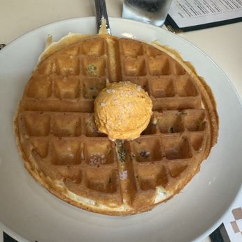 Agnes and Sherman - Savory Scallion Waffle - Diners Near Me - Houston, Texas Agnes and Sherman - Savory Scallion Waffle - Diners Near Me - Houston, Texas