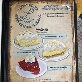 Lou's Diner - Menu - page 4/4 - Diners Near Me - Cloverdale, Indiana Lou's Diner - Menu - page 4/4 - Diners Near Me - Cloverdale, Indiana
