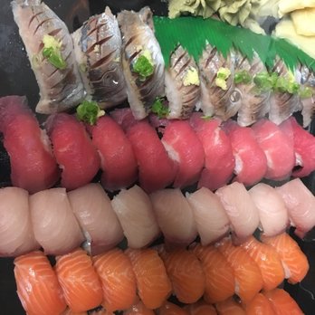 Ten Sushi #35 - One each sushi tray . Lots of sushi but strange and not fresh flavor - Sushi Bars Near Me - Seattle, Washington