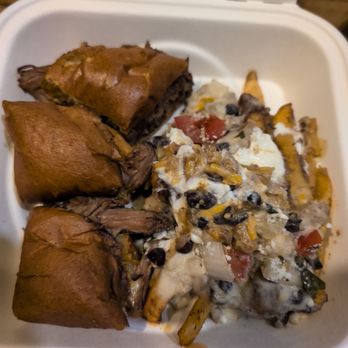 Hole in the Wall - three half sliders and the best ever nacho fries. we talked, drank and nibbled so several had leftovers. looks like i talk the most! - New American Near Me - Sebastopol, California
