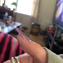 This was the same day I got them done. Not even my nails want to be on my fingers they are trying to fly away.