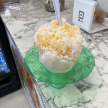 Beachzone Ice Cream & Shaved Ice - Peach coconilla shaved ice WITH vanilla ice cream - Shaved Ice Near Me - St. Pete Beach, Florida Beachzone Ice Cream & Shaved Ice - Peach coconilla shaved ice WITH vanilla ice cream - Shaved Ice Near Me - St. Pete Beach, Florida