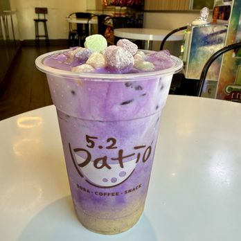 5.2 Patio - Ube Vietnamese Latte - Coffee & Tea Near Me - La Crescenta, California
