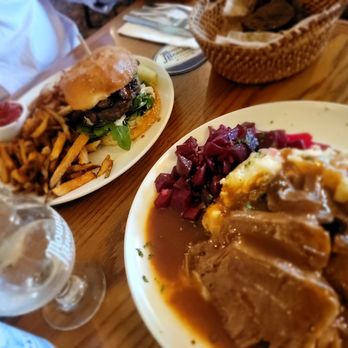 Mountain Brauhaus - The Featured Burger and the Pot Roast - New American Near Me - Gardiner, New York Mountain Brauhaus - The Featured Burger and the Pot Roast - New American Near Me - Gardiner, New York
