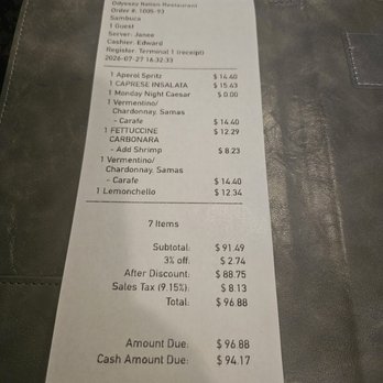 Odyssey Italian Restaurant - Revised bill - Sicilian Near Me - Denver, Colorado Odyssey Italian Restaurant - Revised bill - Sicilian Near Me - Denver, Colorado