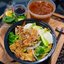 Vietnamese Delight - Chef's Special Flaming Pho Veggie w/ Mushroom Tofu