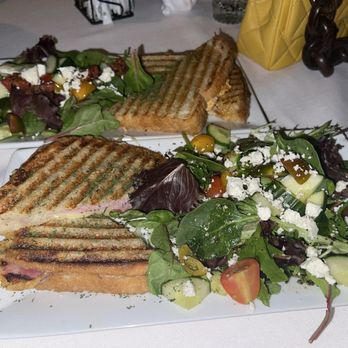 Chocolate Secrets - Chicken salad and ham panini sandwiches with Greek salads - Chocolatiers & Shops Near Me - Dallas, Texas