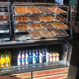 The basic donuts. They also have minis, filled, as well as coffee and drinks. The basic donuts. They also have minis, filled, as well as coffee and drinks.