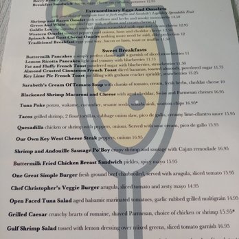 Sarabeth's Key West - Menú - American Near Me - Key West, Florida Sarabeth's Key West - Menú - American Near Me - Key West, Florida