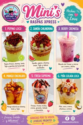 Menu photo 1 Mini’s Raspas Xpress Houston, TX