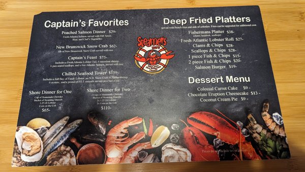 Menu photo 3 Steamers Lobster Company Saint John, NB Menu photo 3 Steamers Lobster Company Saint John, NB
