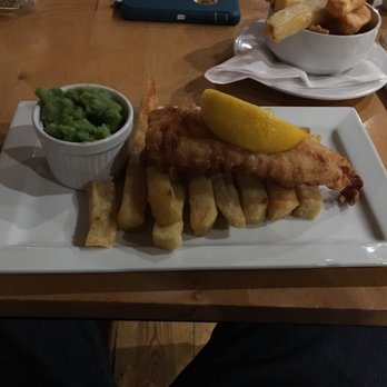 Merchants - Fish n chips with mushy peas - Pubs Near Me - Lancaster, LAN Merchants - Fish n chips with mushy peas - Pubs Near Me - Lancaster, LAN