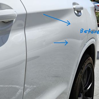 Dent Pro Mobile - Two dents before any repair - Body Shops Near Me Dent Pro Mobile - Two dents before any repair - Body Shops Near Me