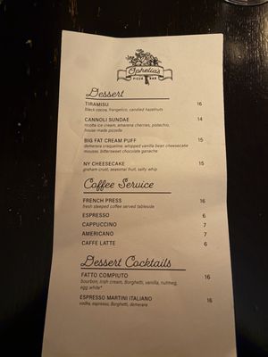 Menu photo 1 Ophelia's Pizza + Bar Nashville, TN