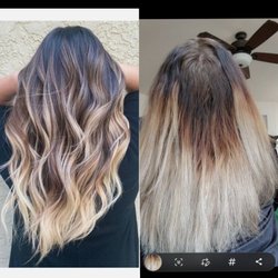 TRU Salon & Spa - Request vs first time results with roots untouched and no blending.