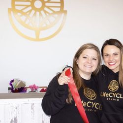 LifeCYCLE Studio - Owners and childhood bff's Emily Harlow + Alyssa MacFawn
