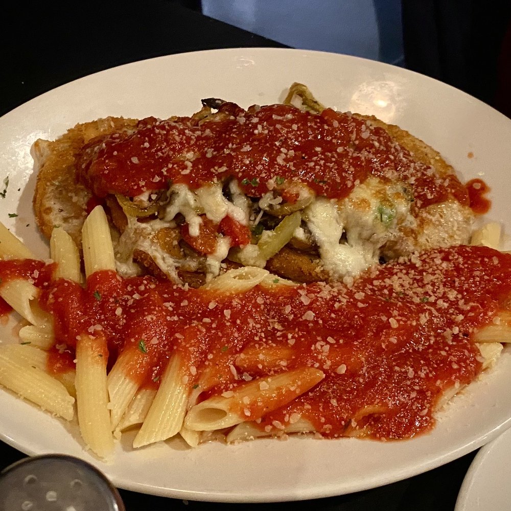 Carmella's Cafe - Eggplant Parmigiana with pasta - Italian Near Me - Youngstown, Ohio