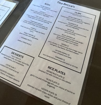Menu photo 1 Tita Becca's Oakland, CA Menu photo 1 Tita Becca's Oakland, CA