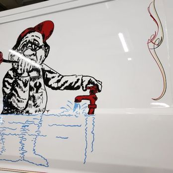 Bob Miller's Pinstriping and Custom Powder Coating - Business vehicle hand painted graphic - Powder Coating Near Me Bob Miller's Pinstriping and Custom Powder Coating - Business vehicle hand painted graphic - Powder Coating Near Me