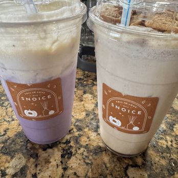 Snoice - Ube-anana split and Cinna-boo - Bubble Tea Near Me - Spring Valley, California Snoice - Ube-anana split and Cinna-boo - Bubble Tea Near Me - Spring Valley, California