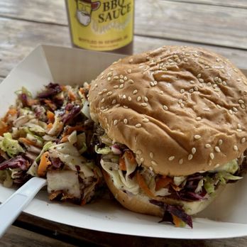 Firebrand BBQ - Sandwich Combo with Brisket and Cole Slaw - Barbeque Near Me - Seward, Alaska