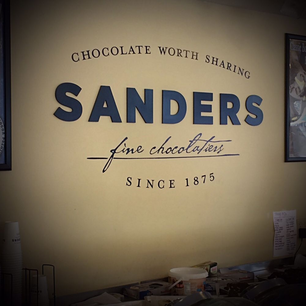 Sanders - Sanders sign inside - Desserts Near Me - Mackinac Island, Michigan