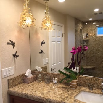 Quintal's Granite and Marble - Glad that we went with a 6 inch backsplash on the vanity - General Contractors Near Me - San Jose, California Quintal's Granite and Marble - Glad that we went with a 6 inch backsplash on the vanity - General Contractors Near Me - San Jose, California