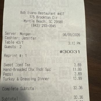 Bob Evans - Breakfast & Brunch Near Me - Myrtle Beach, South Carolina