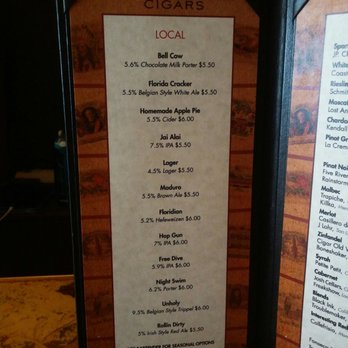 Long Ash Cigars - Menu - Cigar Bars Near Me - Tampa, Florida