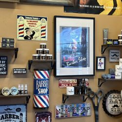 Laz Barber Shop - Hair products cute decor.
