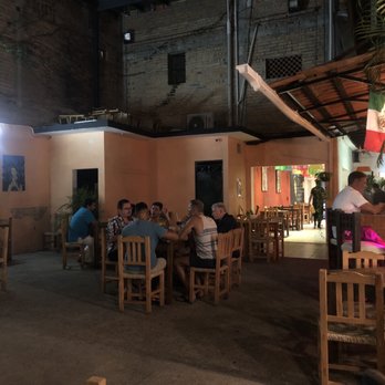 El Santo Taco - Courtyard seating and bar looking towards Basillo Badillo. - Tacos Near Me - Puerto Vallarta, JAL