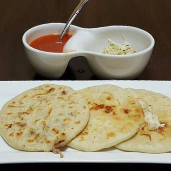 Las Casitas Grill - three flatbreads on a white plate - Salvadoran Near Me - Van Nuys CA, California
