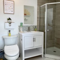 Seaside Colon Hydrotherapy - Upscale Private Bathroom in Treatment Room with Bidet