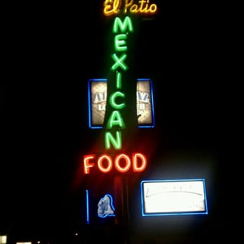 El Patio - Old school sign at night - Mexican Near Me - Chula Vista, California El Patio - Old school sign at night - Mexican Near Me - Chula Vista, California