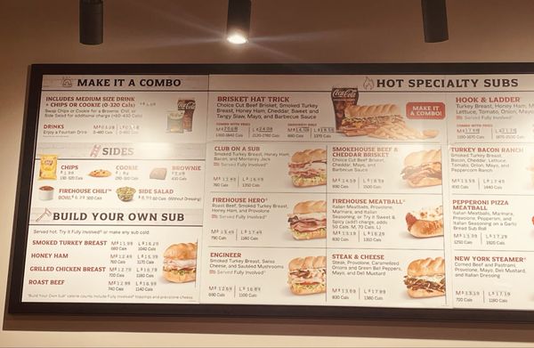 Menu photo 1 Firehouse Subs Chilliwack, BC