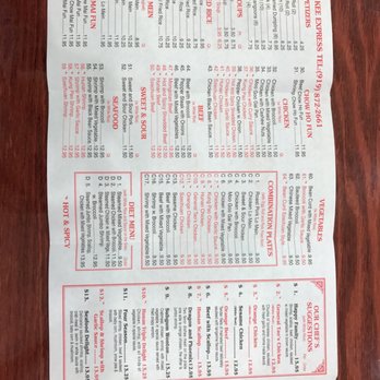 Fu Kee Express - Menu as of 09/17/2017 - Chinese Near Me - Raleigh, North Carolina