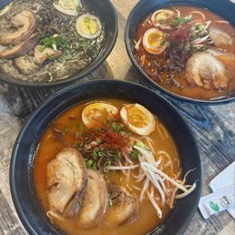 Spicy miso ramen & black tonkotsu Spicy miso ramen & black tonkotsu