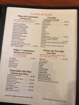 Menu photo 4 La Perla Del Pacifico Watsonville, CA Menu photo 4 La Perla Del Pacifico Watsonville, CA