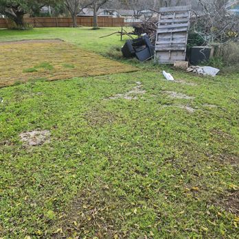 Freedom Power - Cement where installers washed out their wheel barrows - Solar Installation Near Me - Austin, Texas
