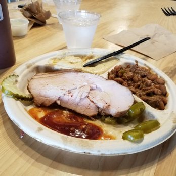 Little Miss BBQ - Smoked turkey breast, baked beans and jalapeno cheddar grits - Barbeque Near Me - Phoenix, Arizona Little Miss BBQ - Smoked turkey breast, baked beans and jalapeno cheddar grits - Barbeque Near Me - Phoenix, Arizona