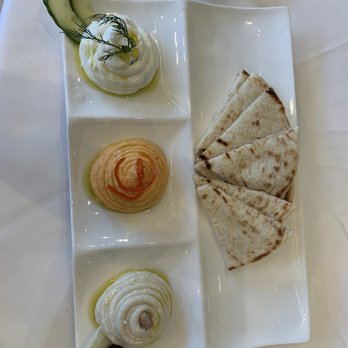 Limani - Trio of Greek spreads with pita - Mediterranean Near Me - Charlotte, North Carolina